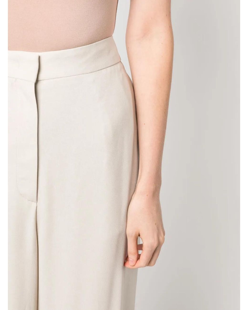Fabiana Filippi White High-Waisted Wide-Leg Trousers