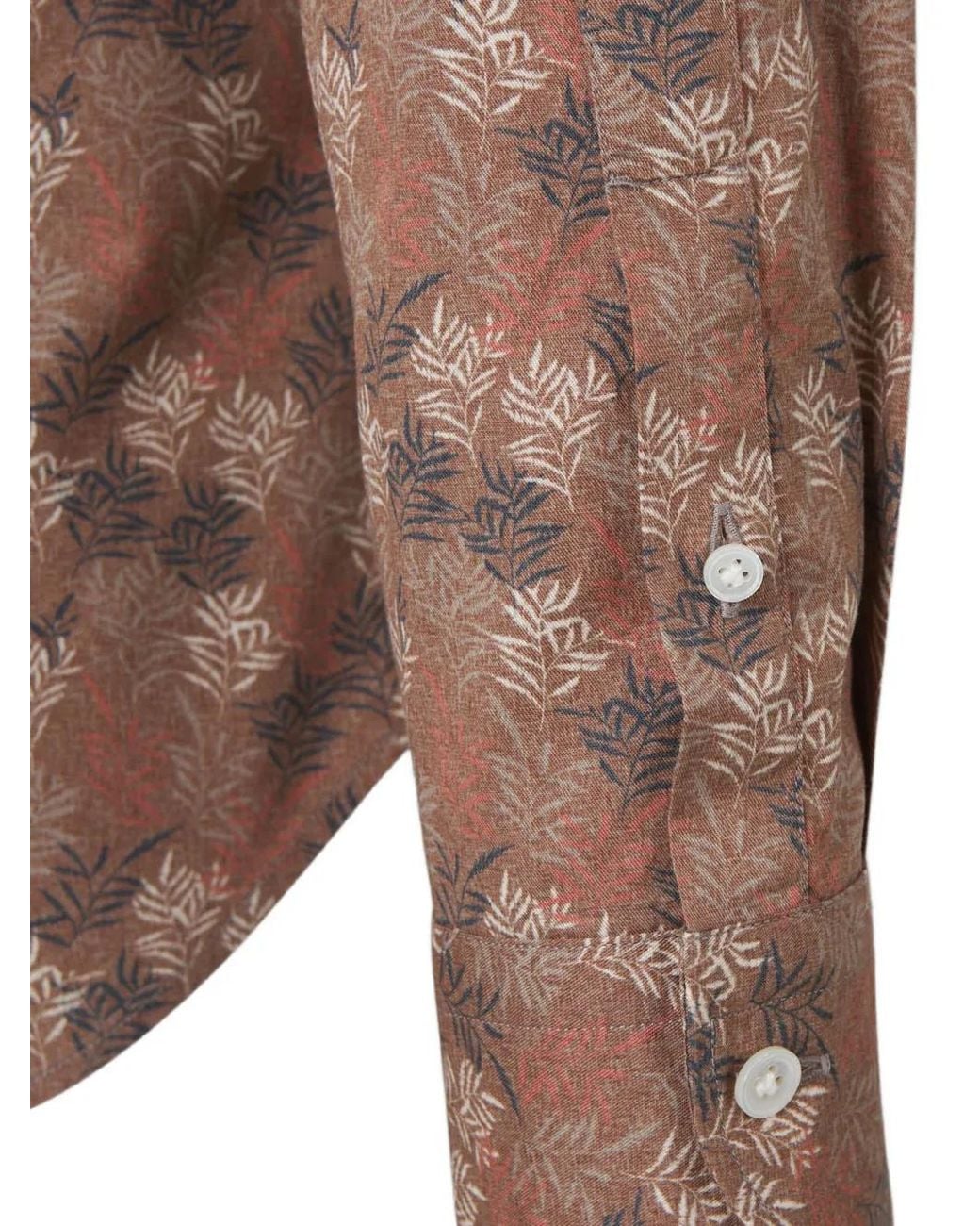 Vincenzo Di Ruggiero Brown Chemise À Imprimé Végétal for men
