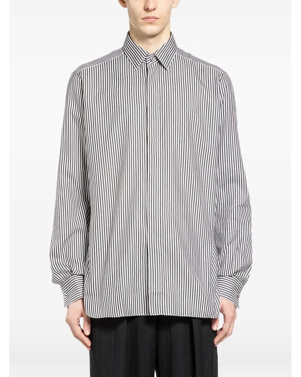 Tom Ford Gestreept Klassiek Overhemd in het Gray voor heren
