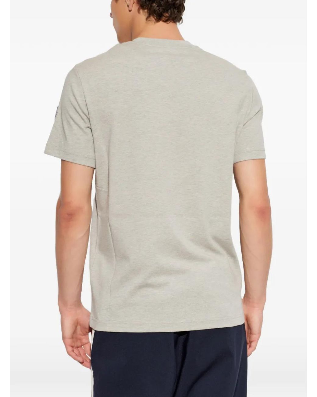 Moncler Gray Sketch Logo Cotton T-Shirt for men