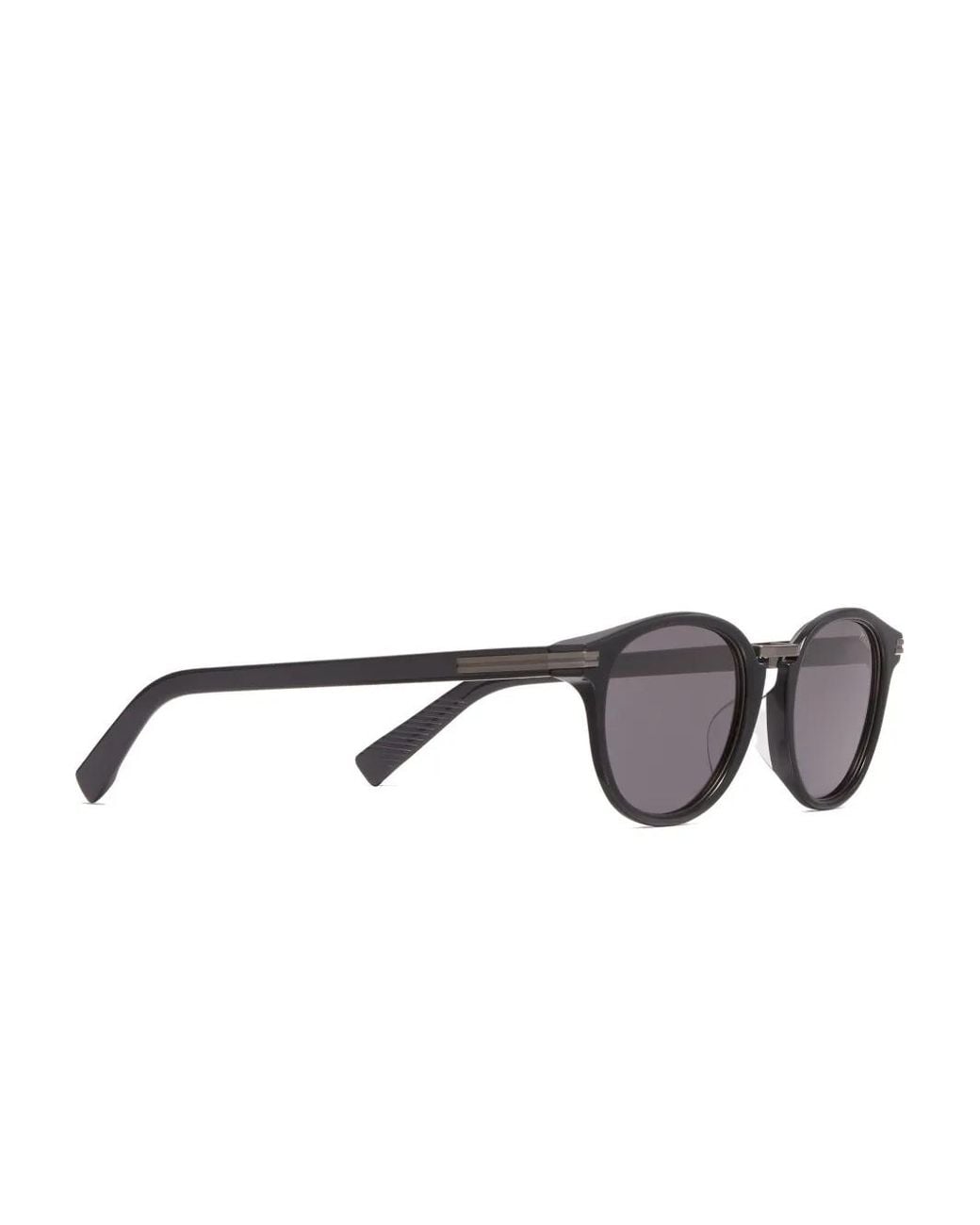Zegna Gray Round-Frame Sunglasses for men