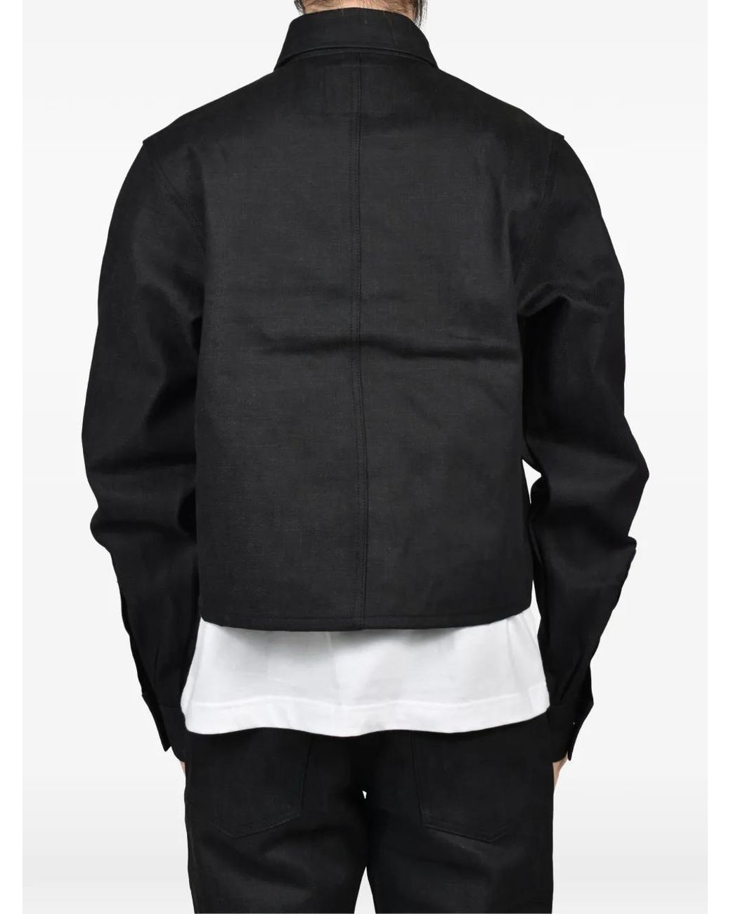 Rivet & Hide Black Cropped Trucker Jacket for men