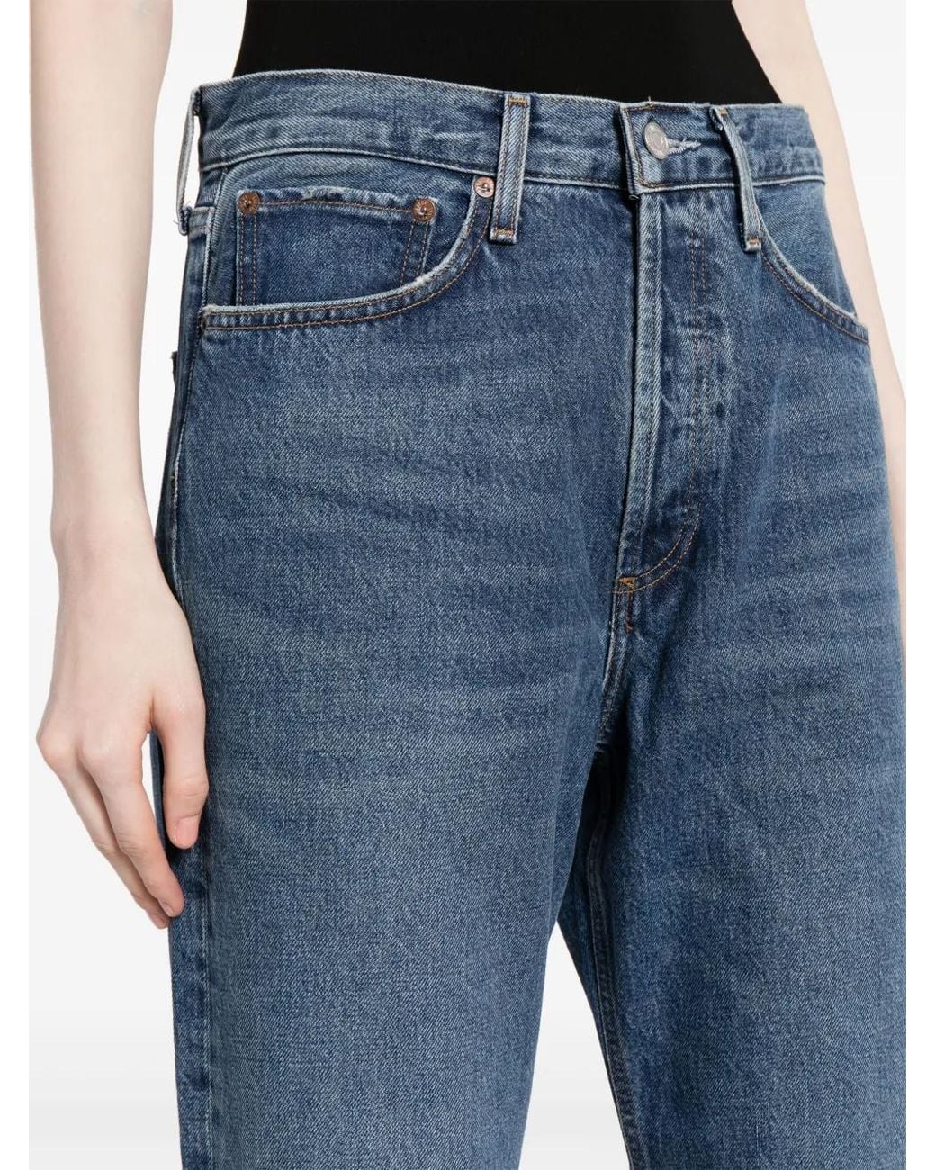 Agolde Blue 90's Wide-Leg Organic Cotton Jeans