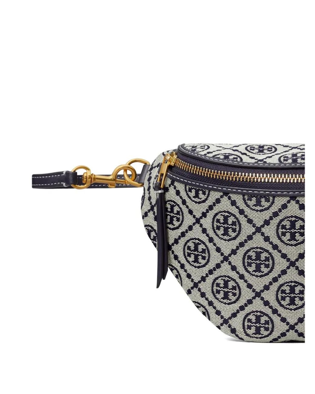 Tory Burch Gray Monogram-Pattern Belt Bag