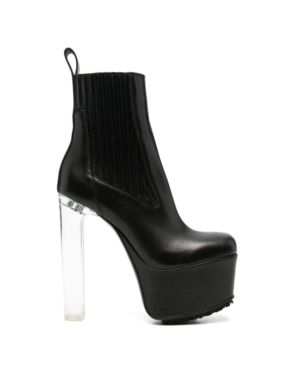 Rick Owens Black Kiss Platform Ankle Boots