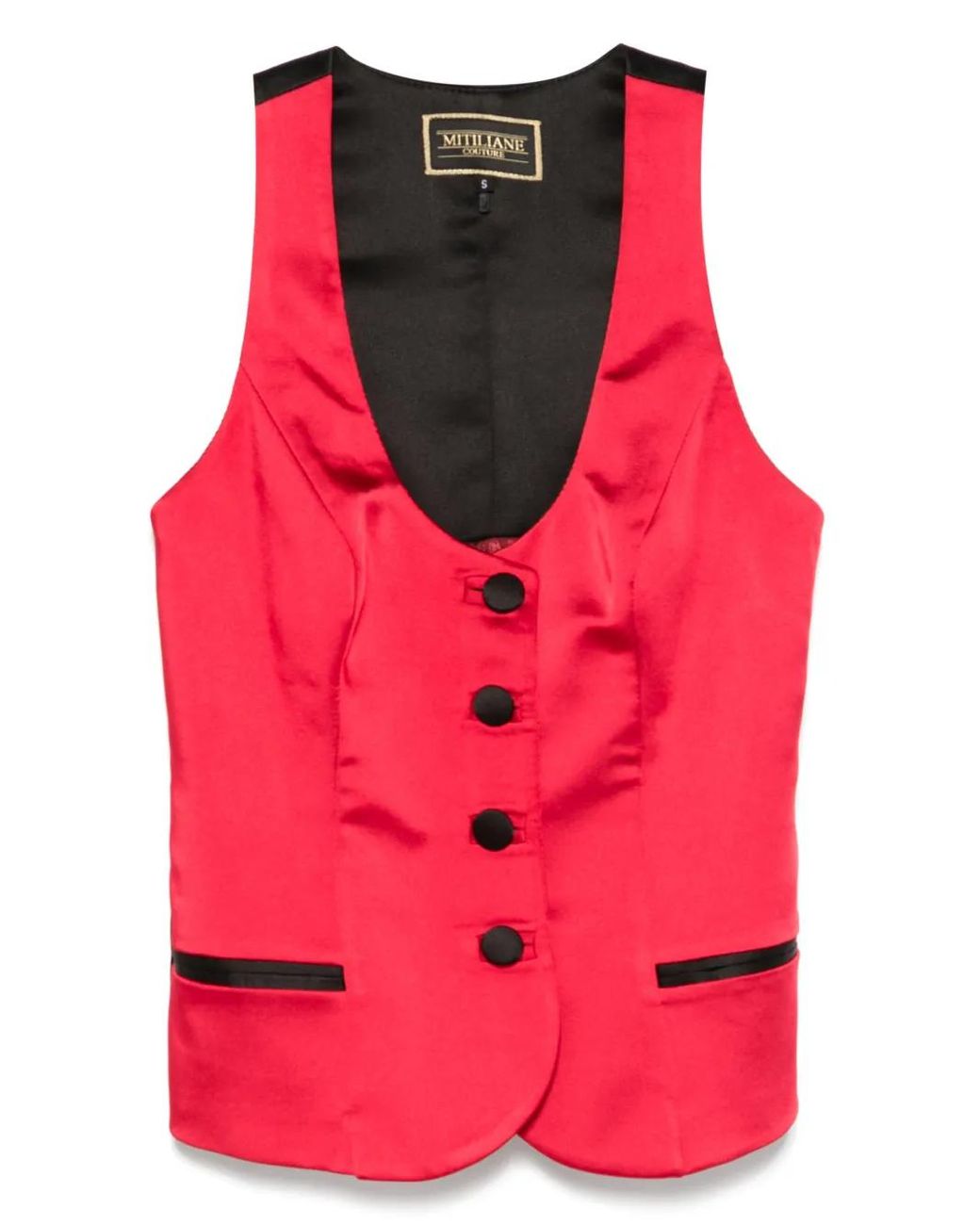 MITILIANE COUTURE Red Satin Waistcoat
