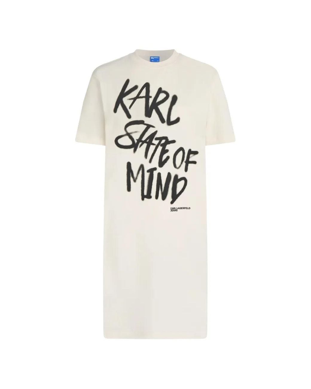 Karl Lagerfeld White Quote T-Shirt Dress
