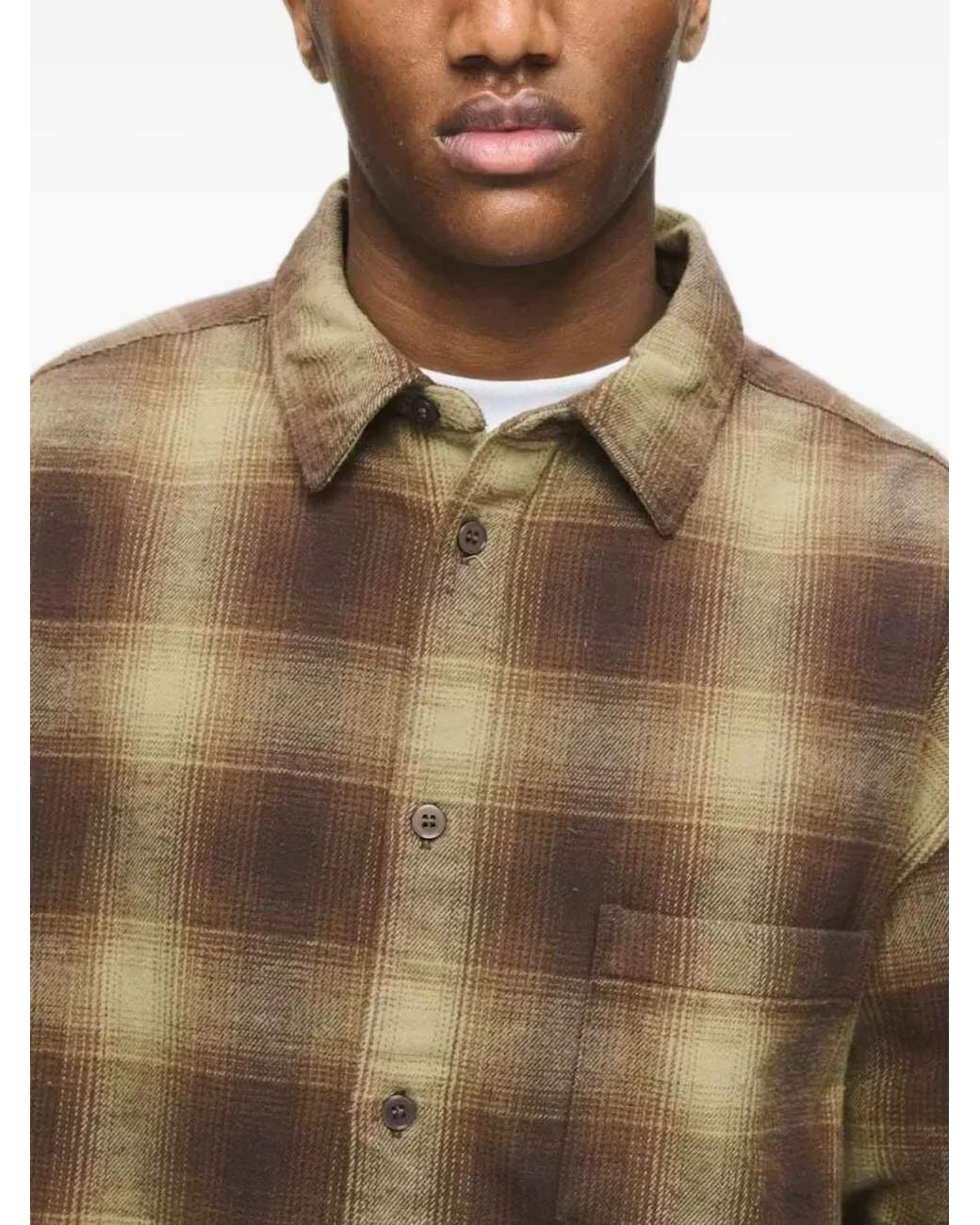 WOOD WOOD Brown Wwcarter Check-Pattern Shirt for men