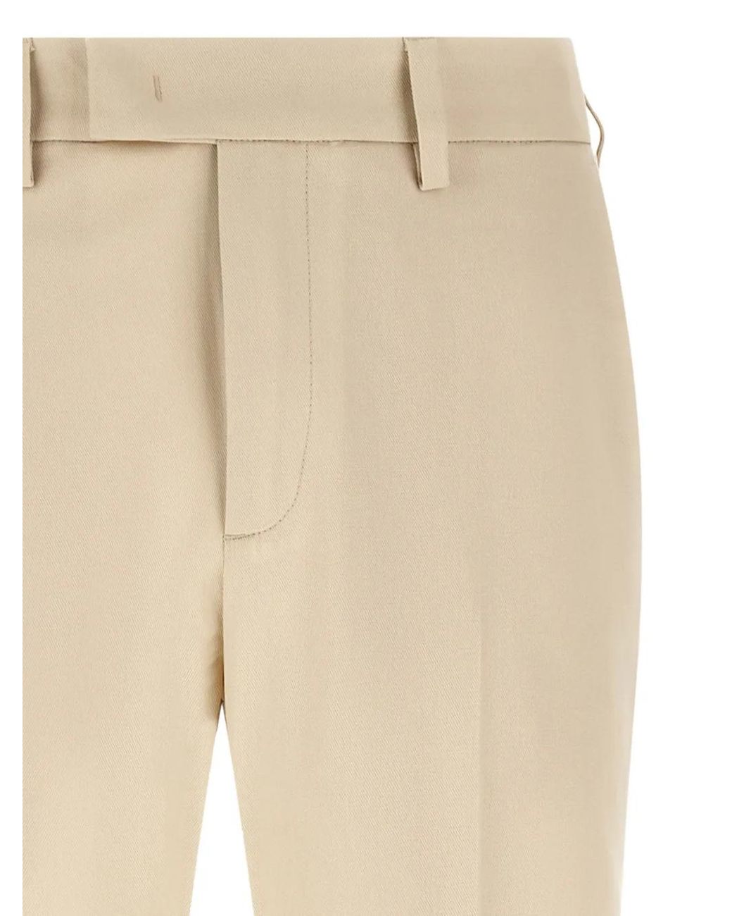 Department 5 Natural Pleated Logo-Patch Trousers for men