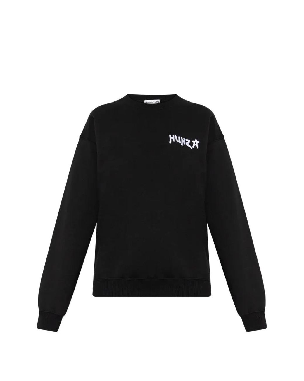 Hunza G Black Logo-Embroidered Sweatshirt