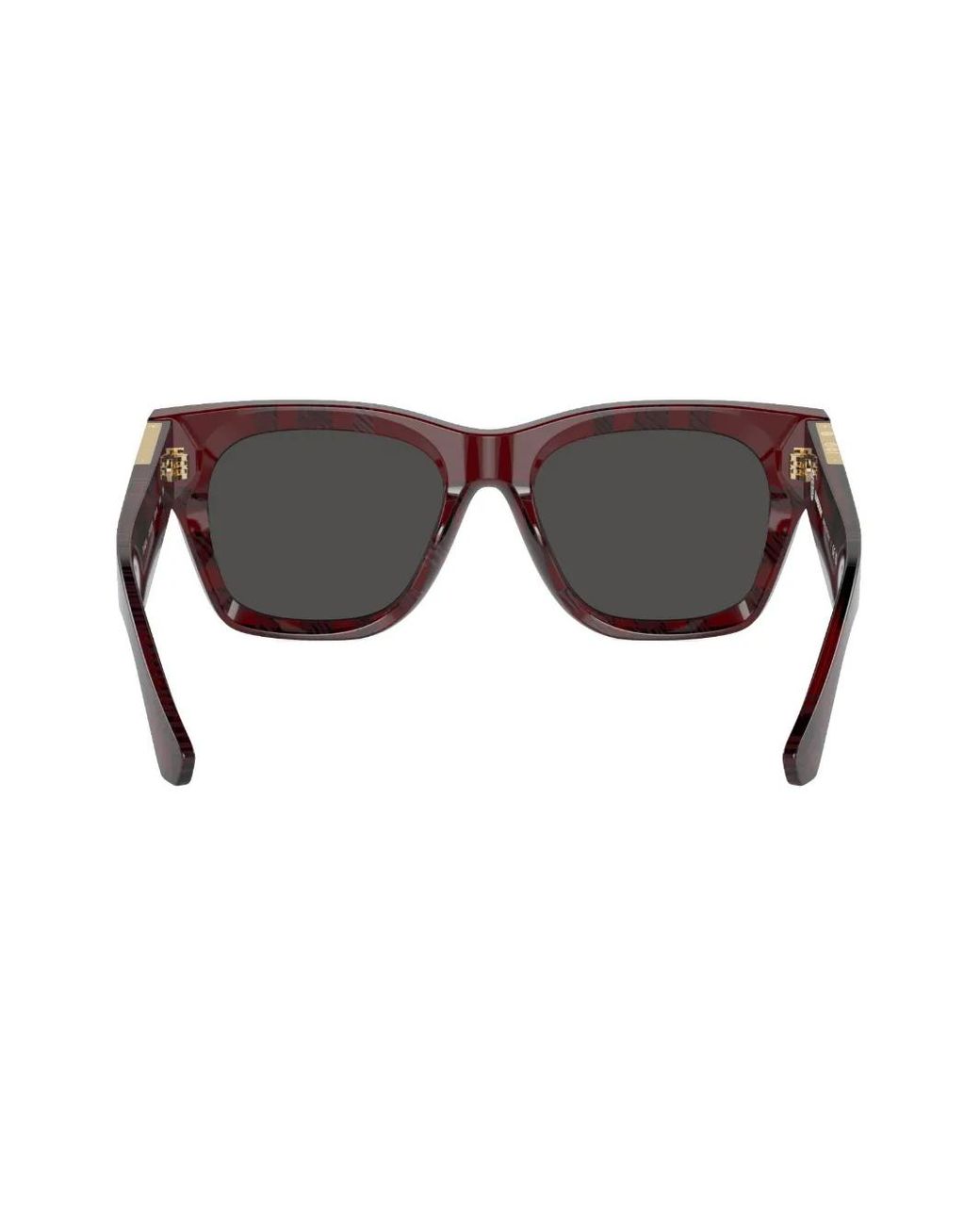 Burberry Gray Checkered Wayfarer-Frame Sunglasses