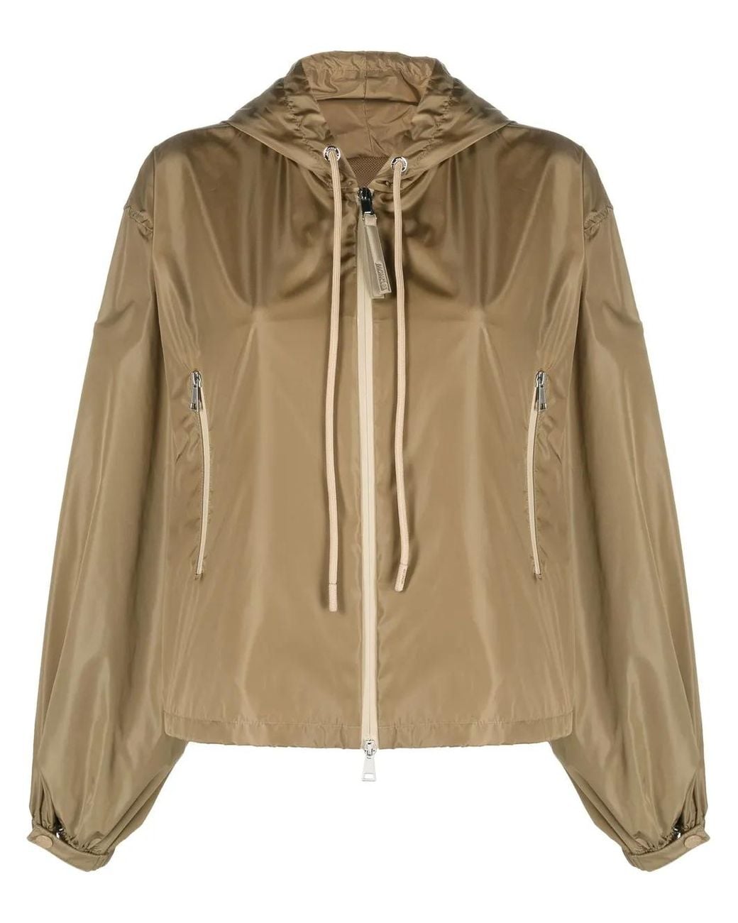 Moncler Natural Vernois Logo-Print Hooded Jacket