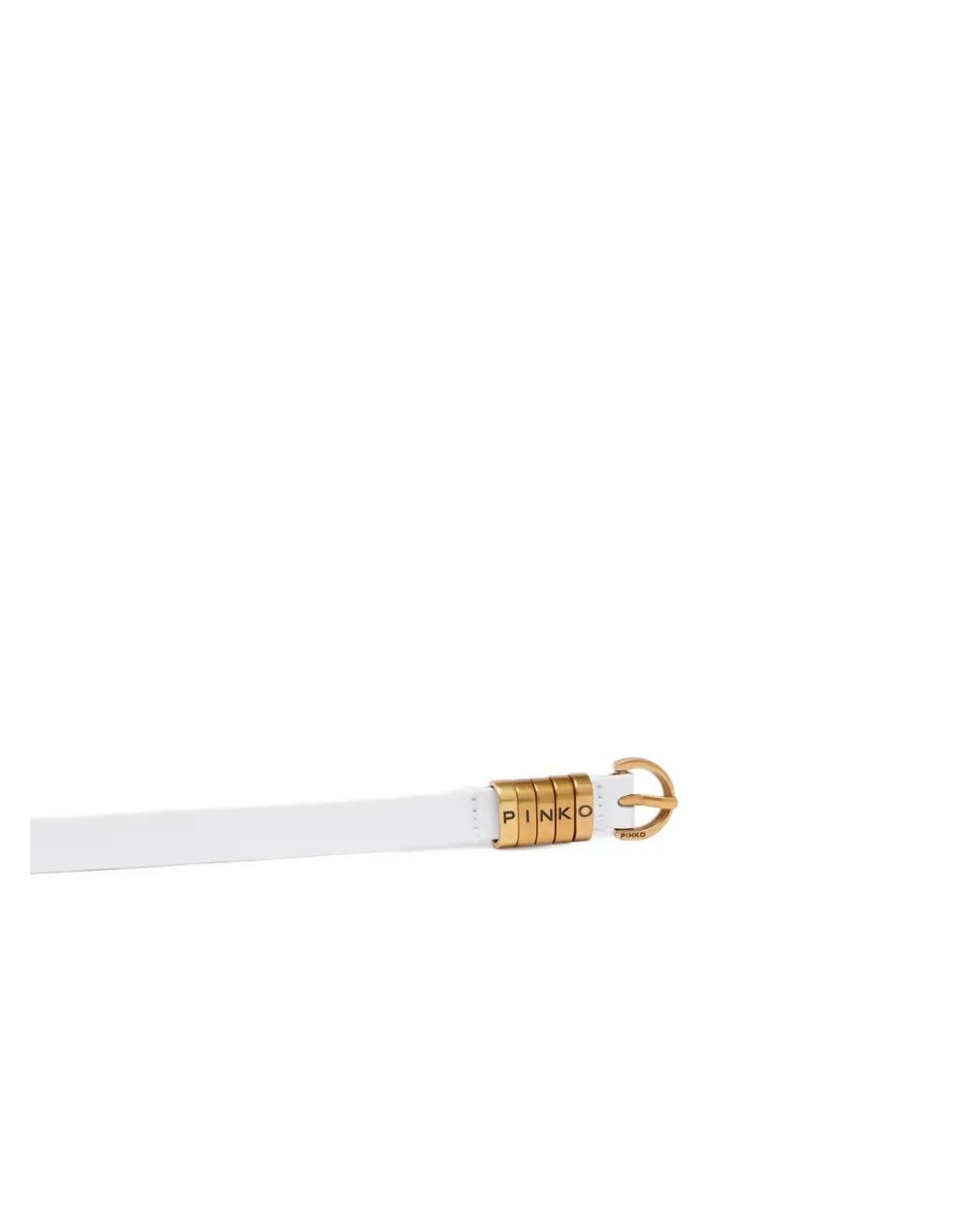 Pinko White Belt With Lettering Logo