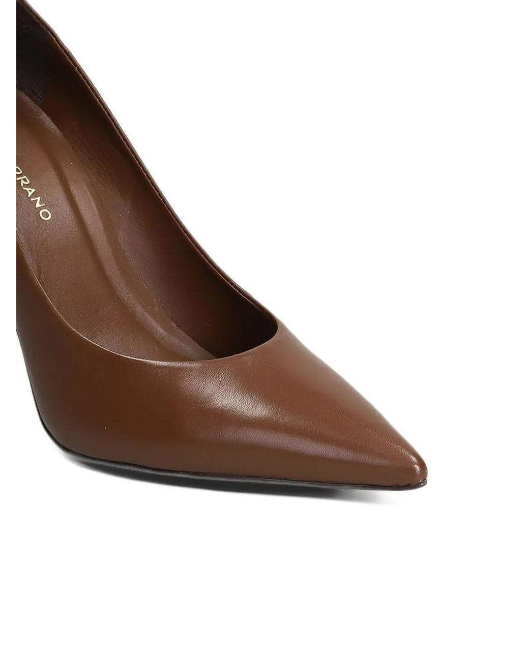 Carrano Brown Unique Pointed-Toe Heeled Pumps