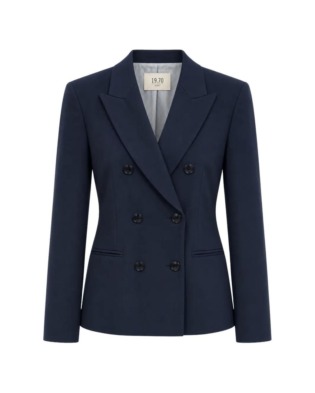 Seventy Blue Double-Breasted Peaked-Lapel Jacket