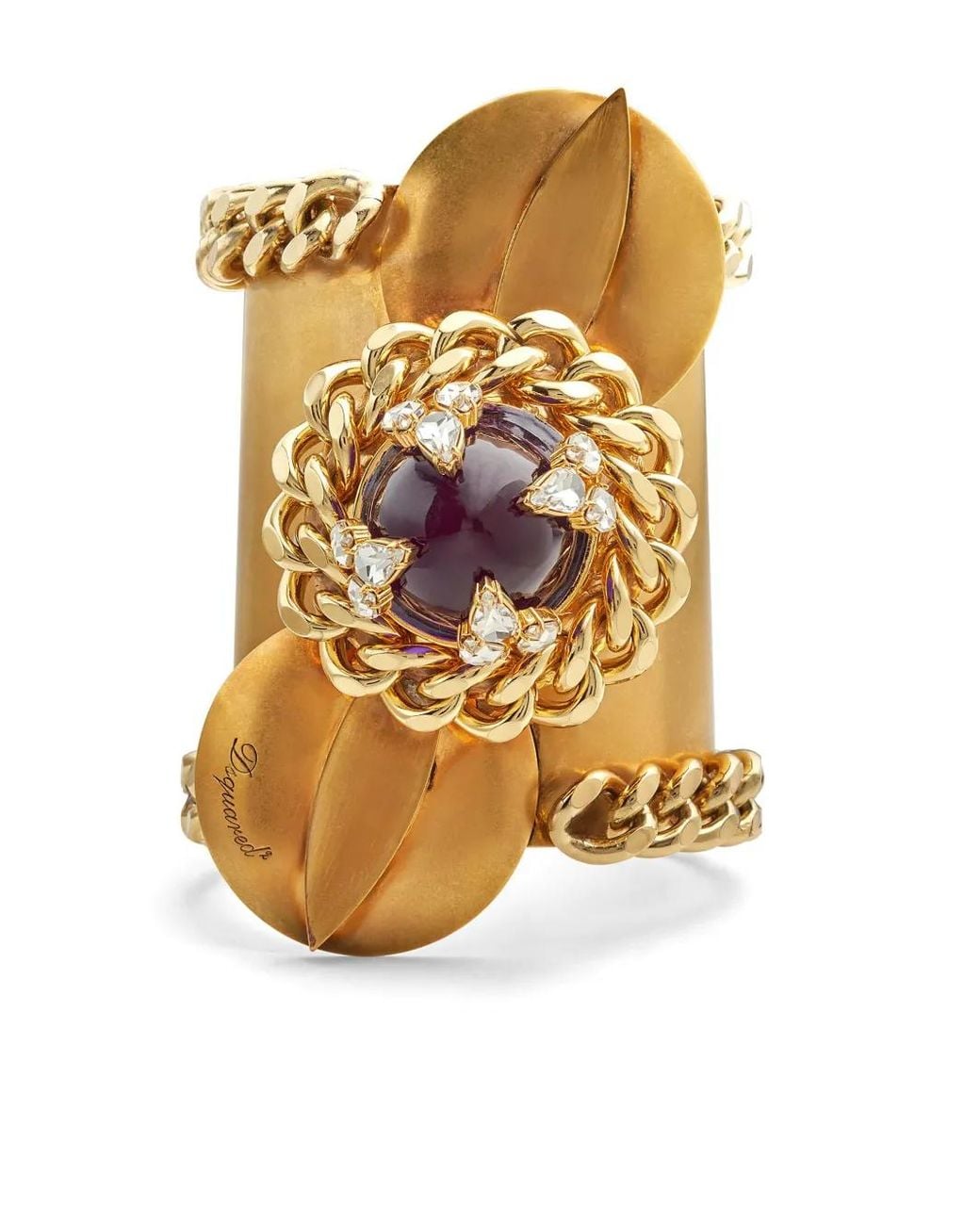 DSquared² White Crystal-Embellished Cuff Bracelet