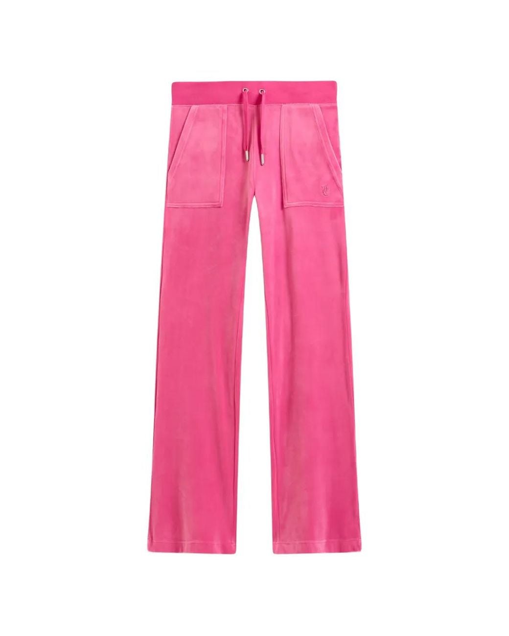 Juicy Couture Pink Low-Rise Velour Track Pants