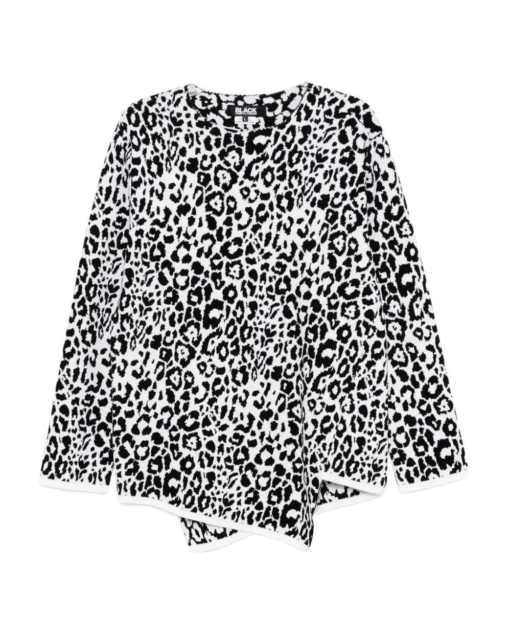 COMME DES GARÇON BLACK White Animal-Printed Sweatshirt