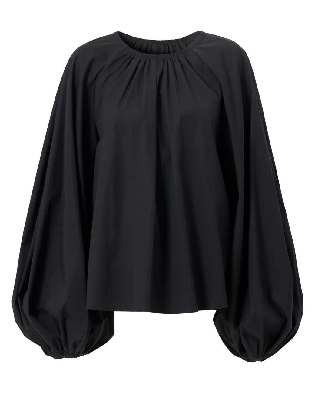 Carolina Herrera Black Raglan-Sleeve Blouse