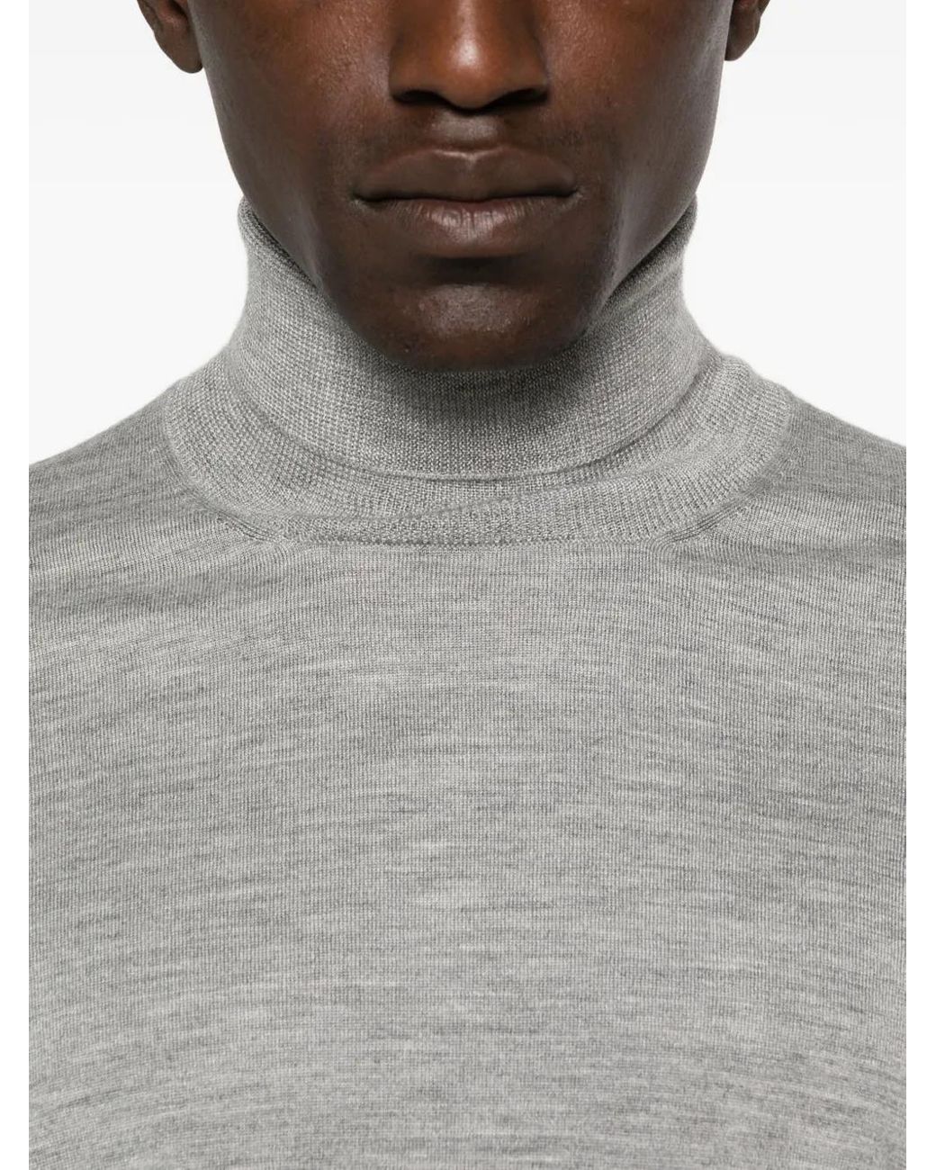 Fileria Gray Turtleneck Long-Sleeve Sweater for men
