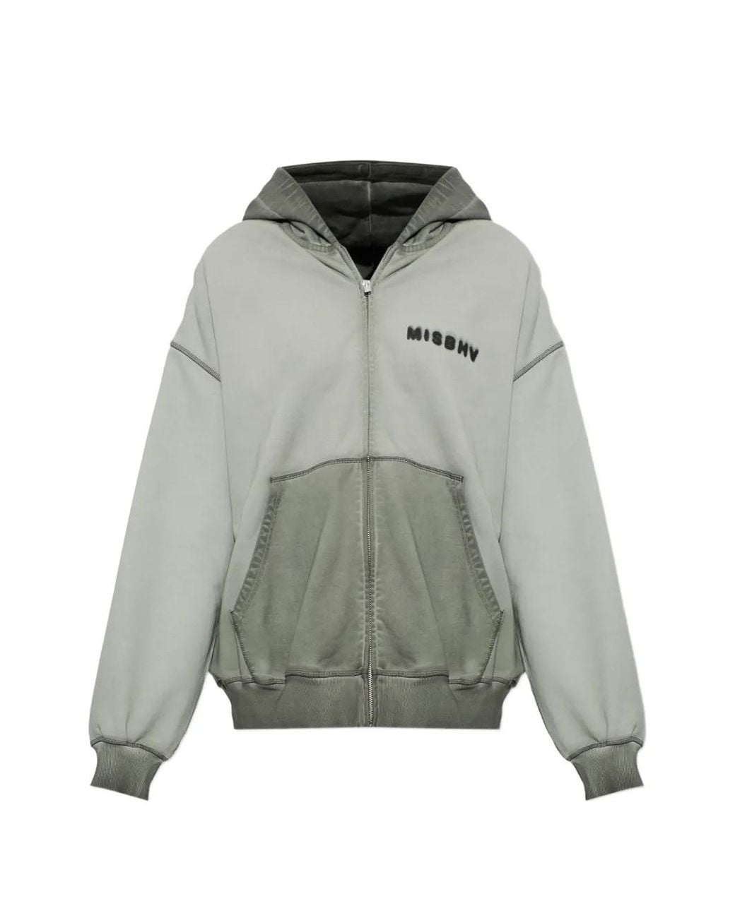 M I S B H V Gray Community Zip-Up Hoodie