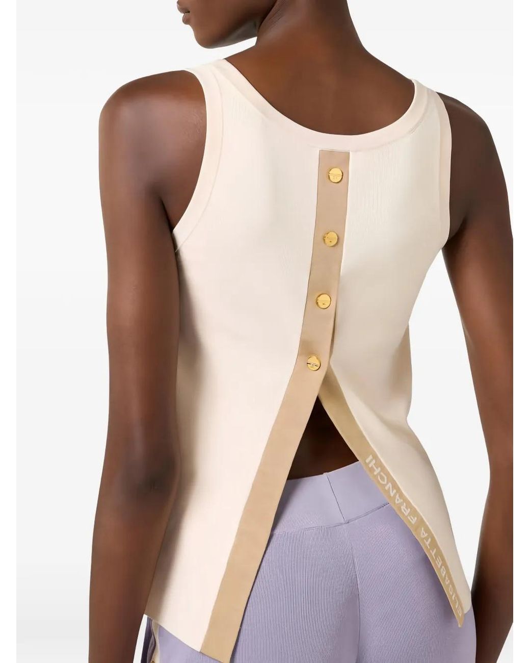 Top Con Botones En La Espalda Elisabetta Franchi de color White