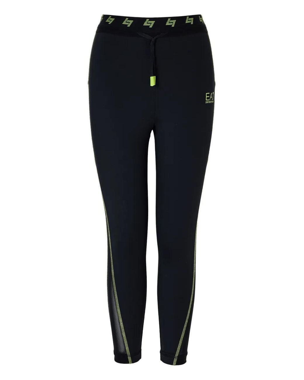 EA7 Black Logo-Detail Leggings