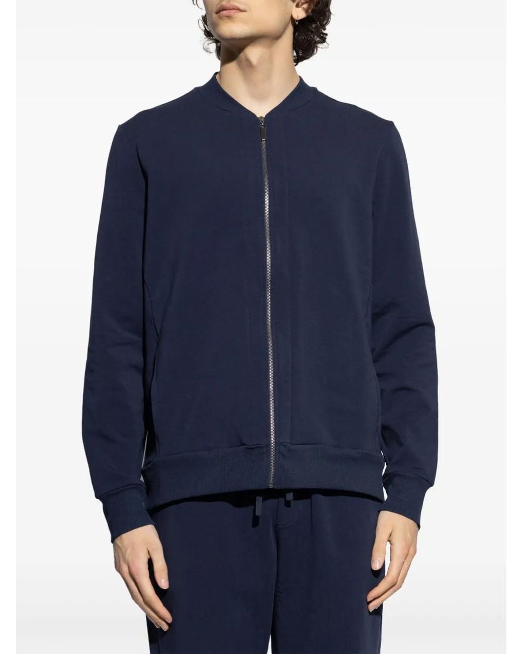 Hanro Blue Zip-Up Sweatshirt for men