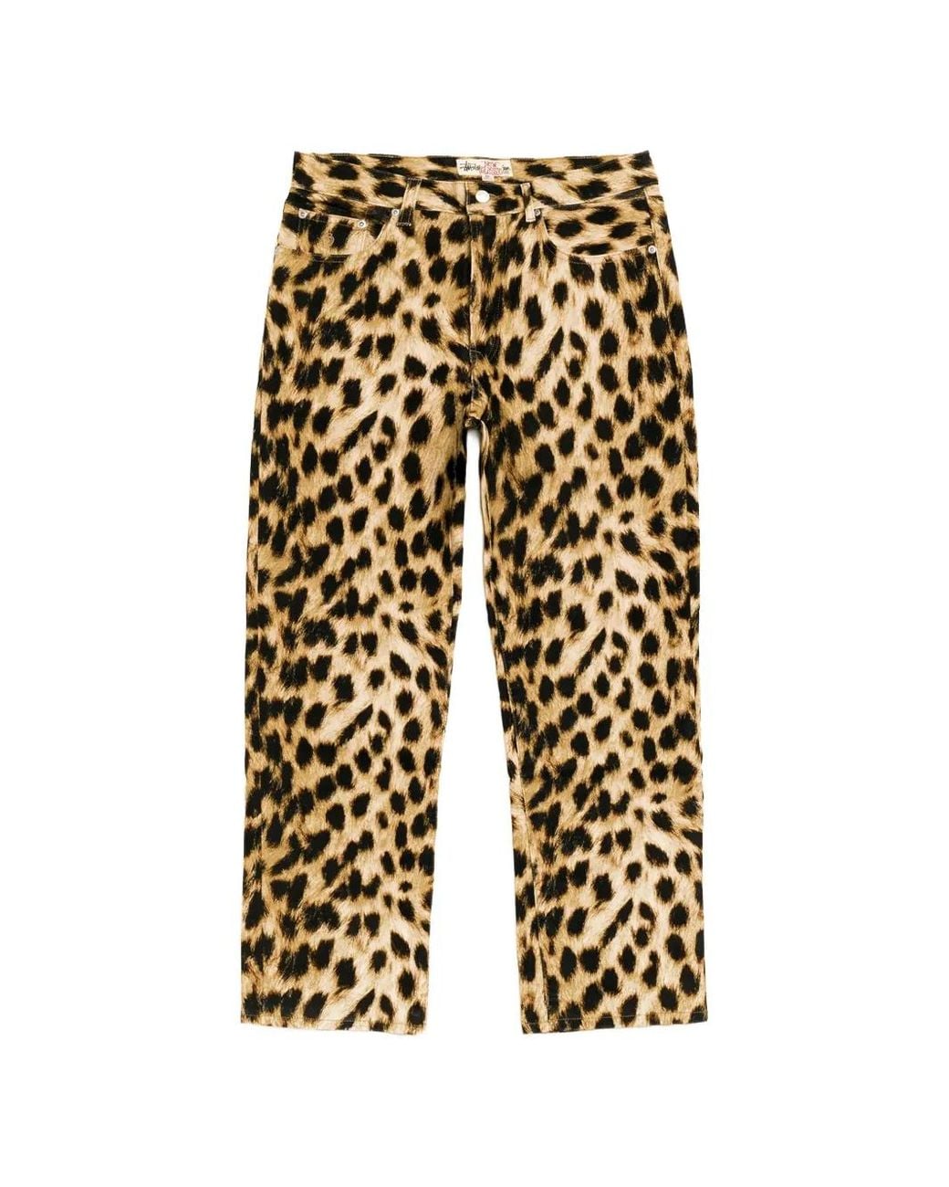 Stussy White Leopard-Print Jeans