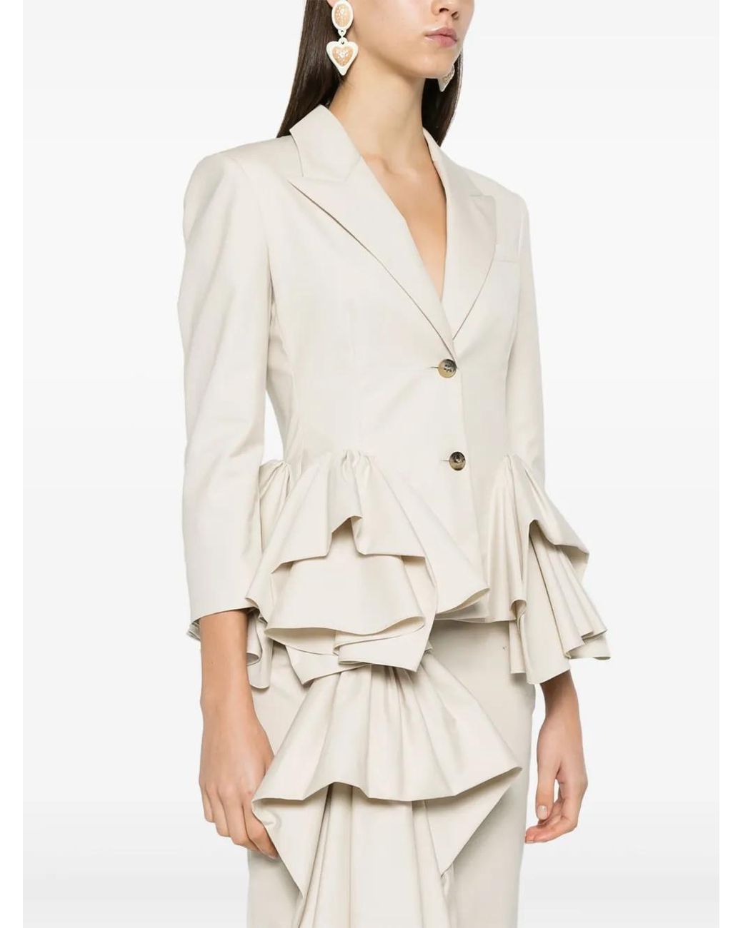 Viktor & Rolf White Ruffled Blazer
