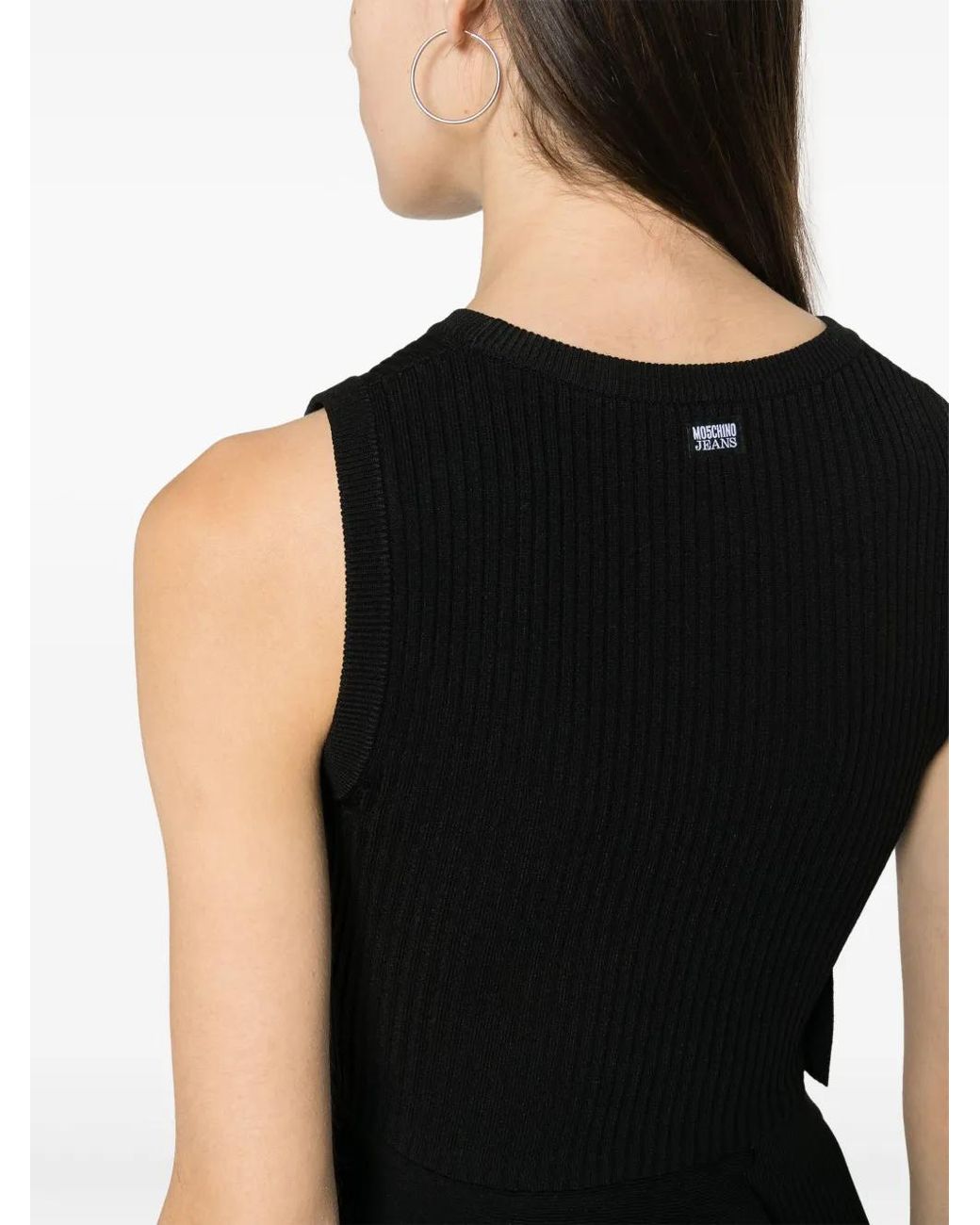 Moschino Black Ruffled Detailing Top