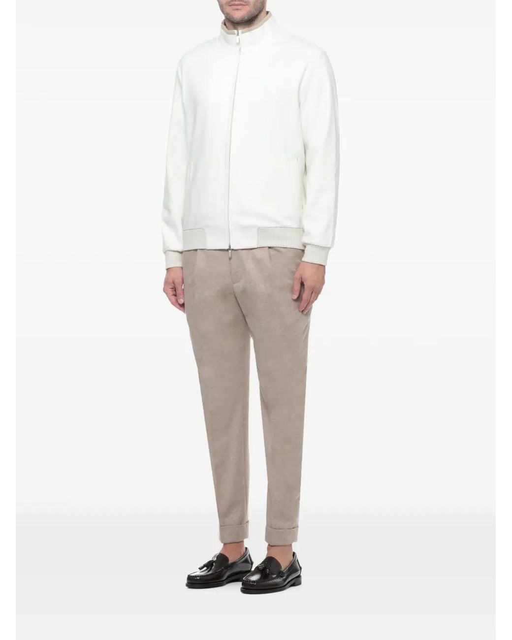 Devore White Veste Zippée À Col Montant for men