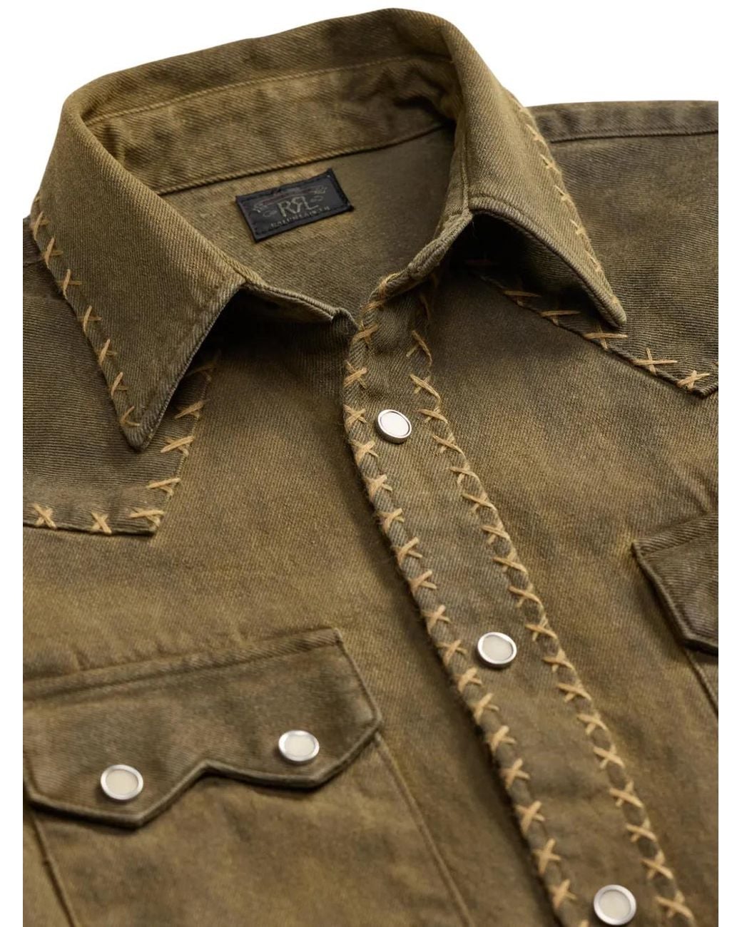 RRL Green Embroidered Shirt