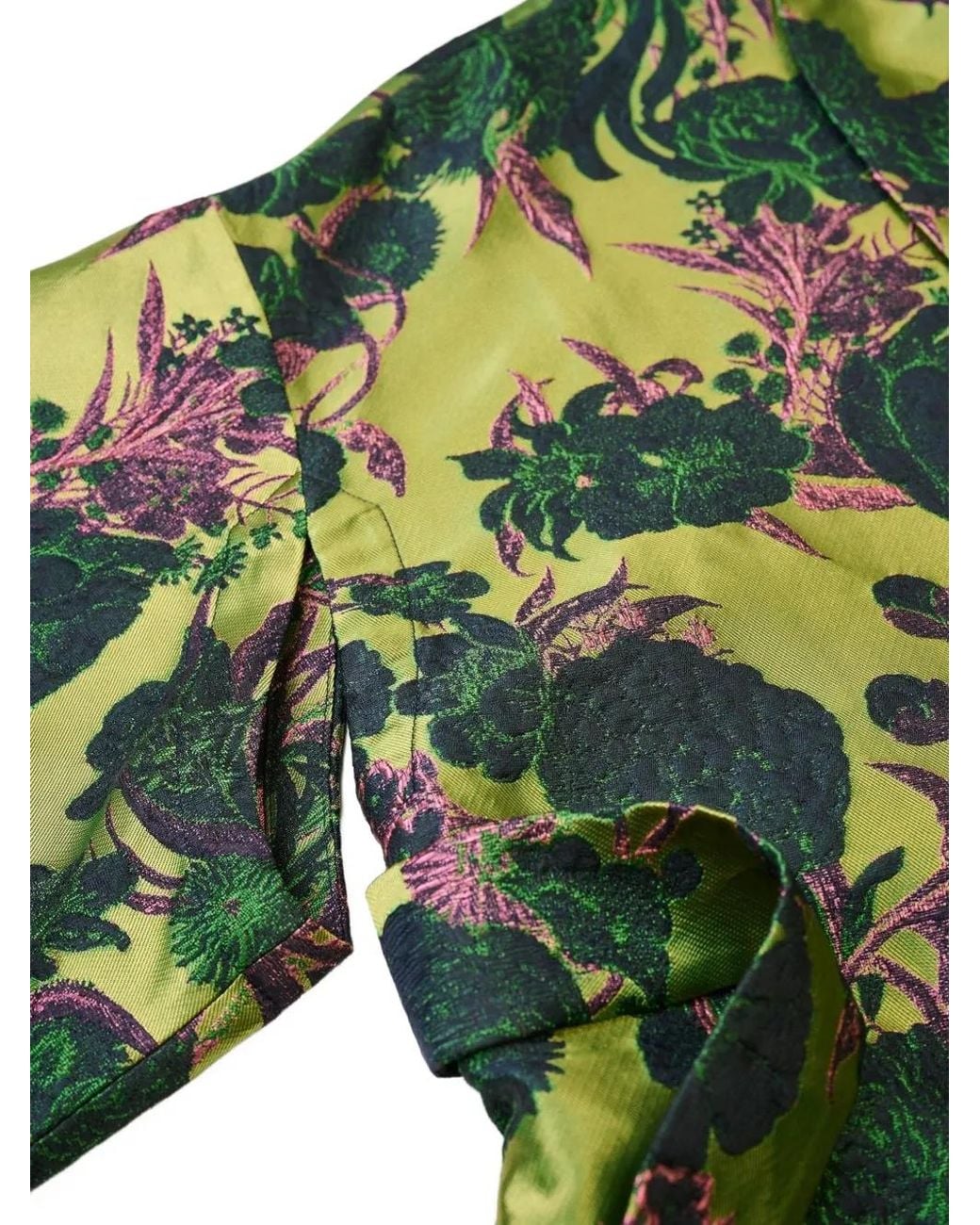 Psophia Green Floral-Jacquard Belted Kimono Jacket