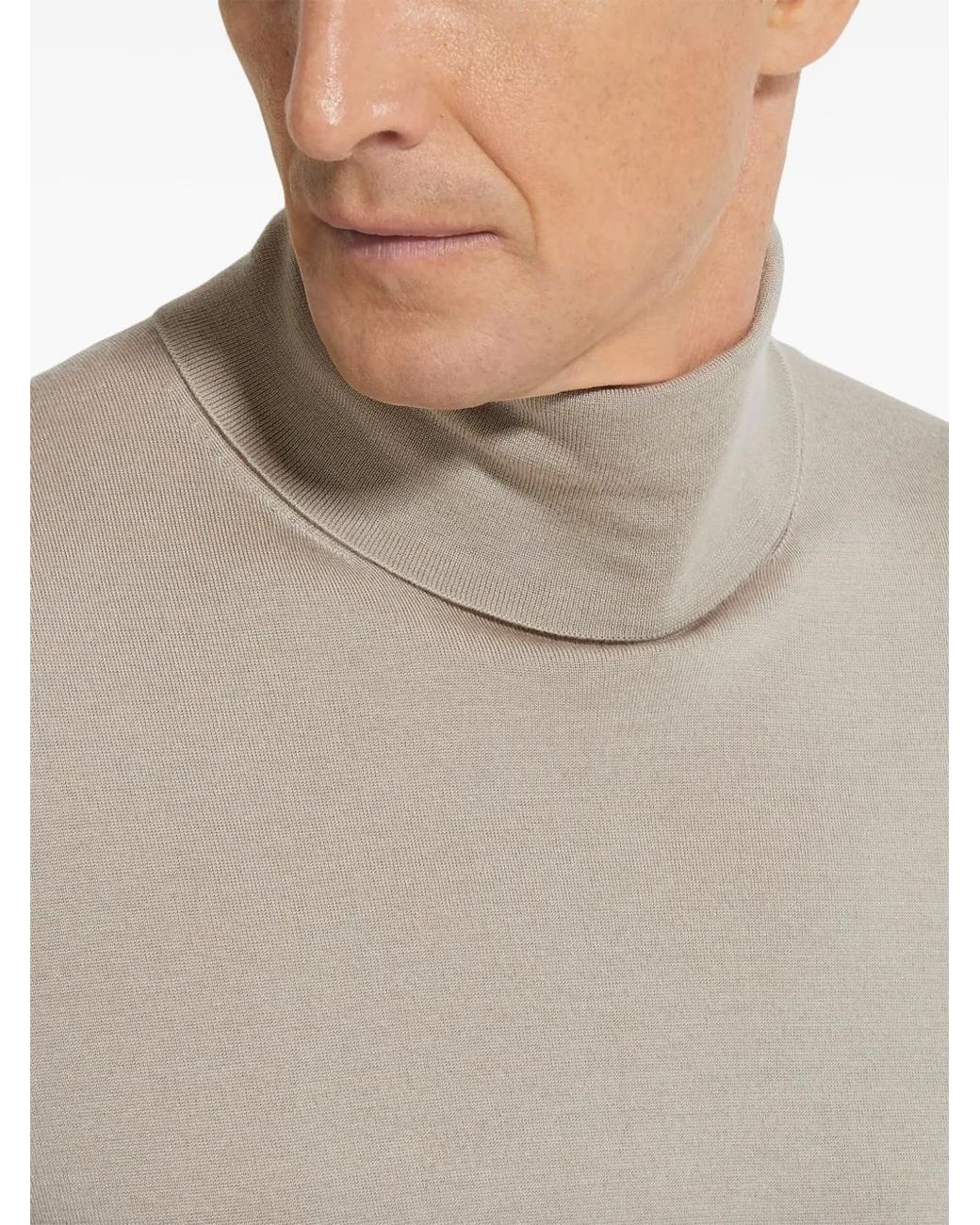 Zegna Natural Roll-Neck Sweater for men