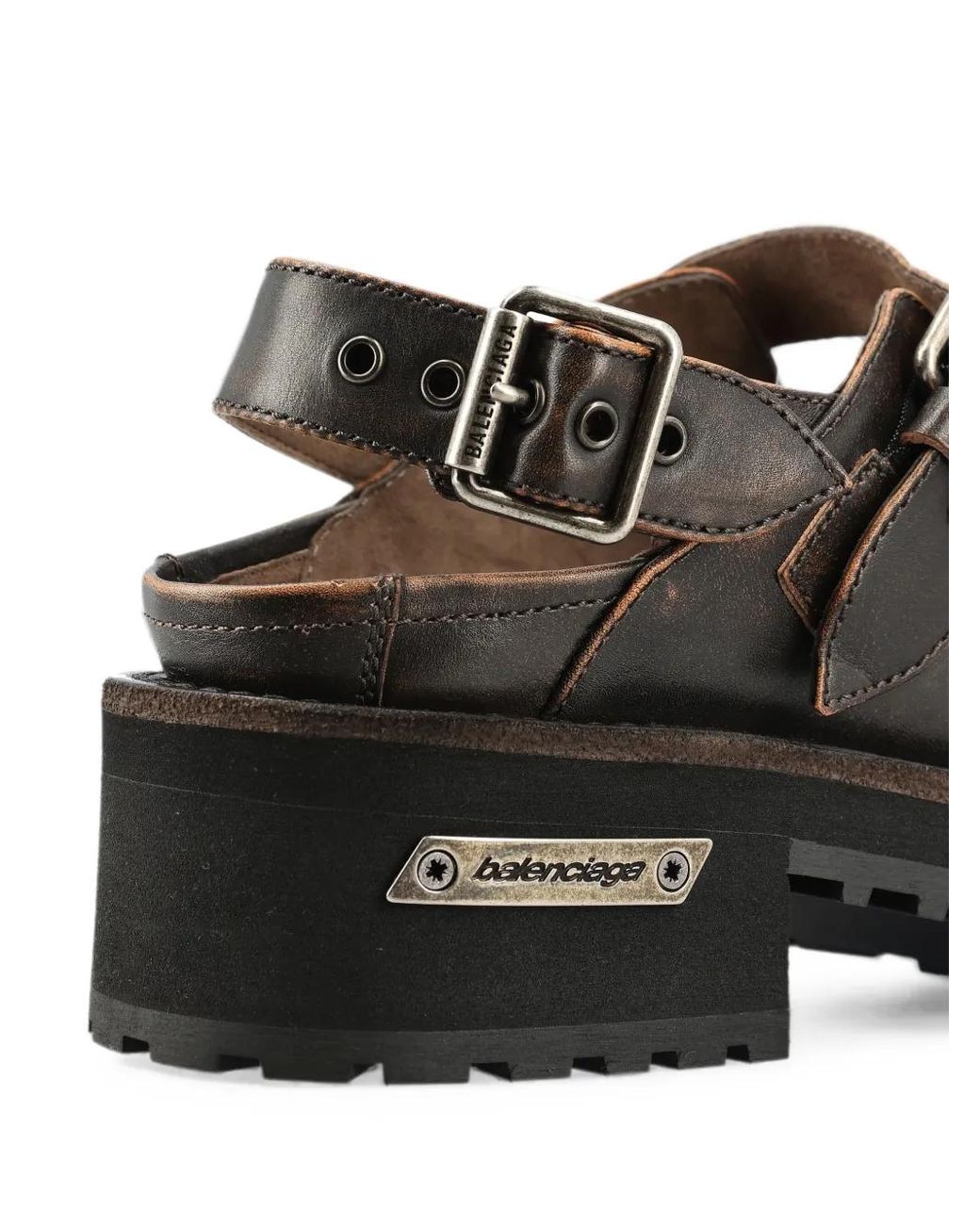 Balenciaga Gray Mules Venom En Cuir