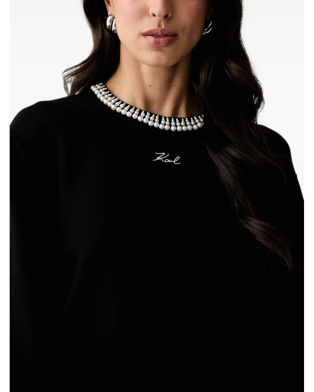 Karl Lagerfeld Black Pull À Logo Brodé