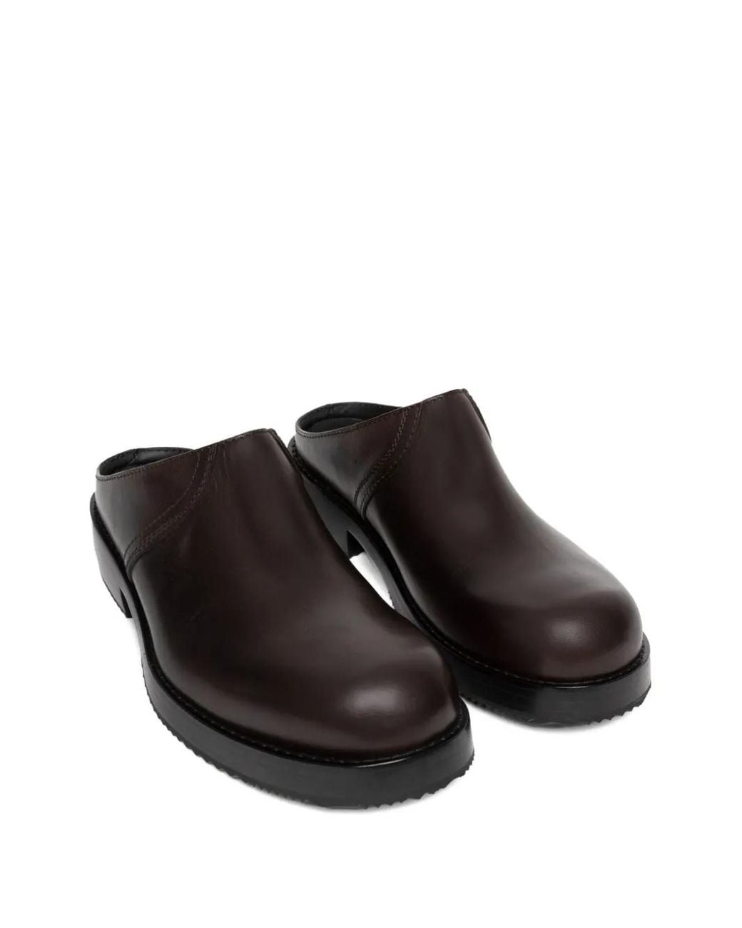 Dries Van Noten Brown Leather Clogs