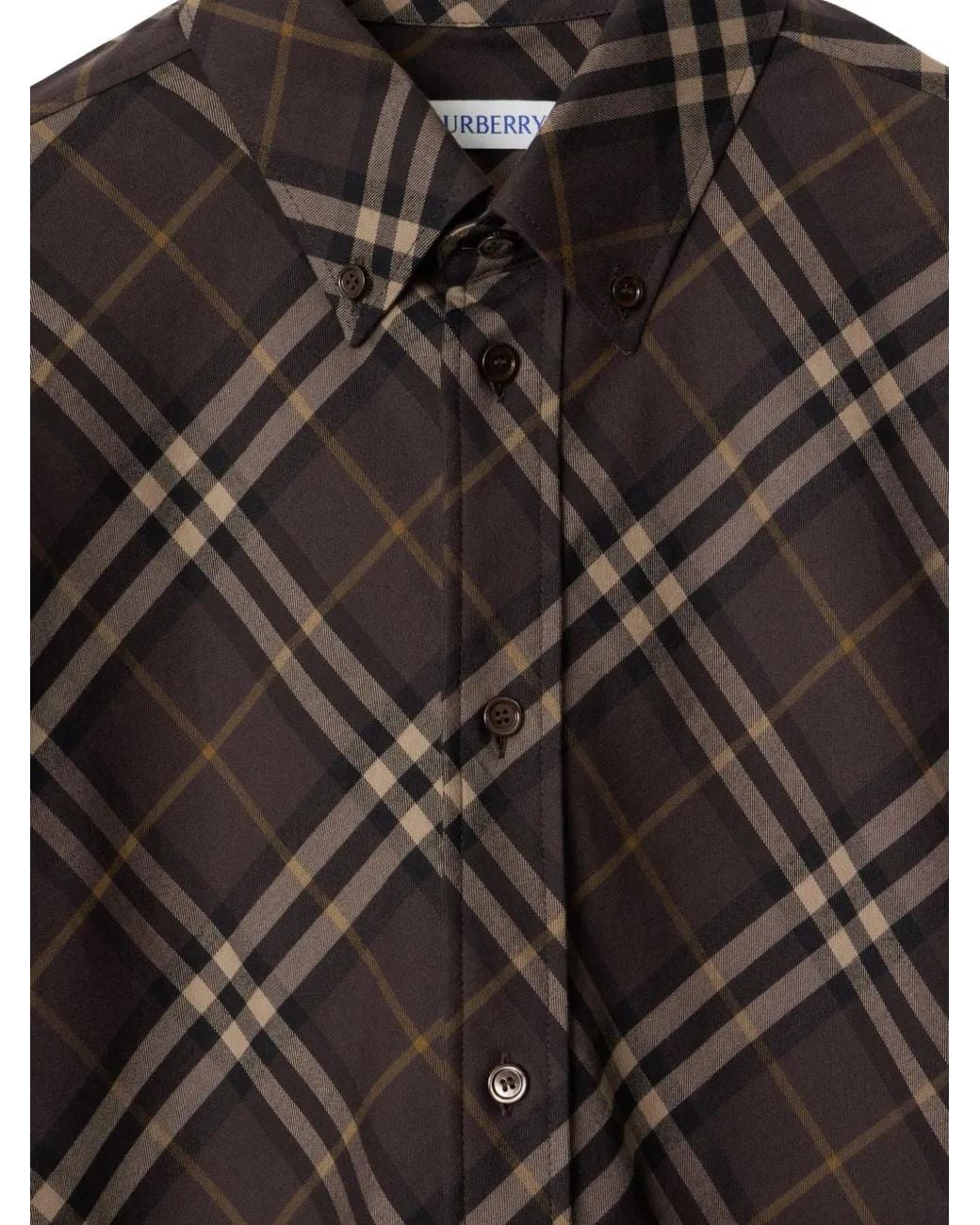 Burberry Black Cotton Check Shirt for men