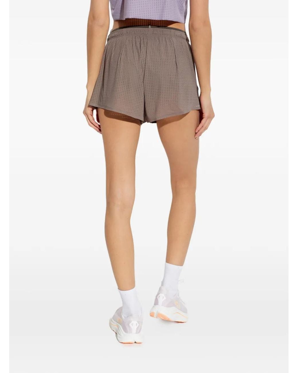 Satisfy Brown Space-O Perforated Shorts