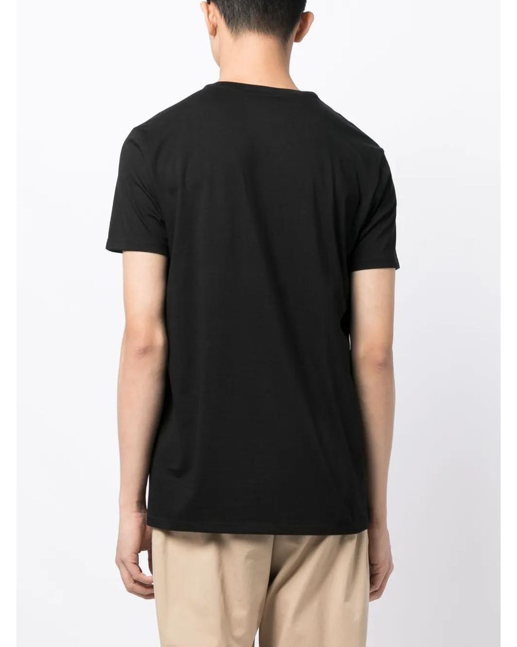Lacoste Black Lightweight Pima Cotton V-Neck T-Shirt for men