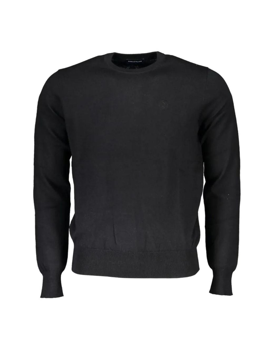 North Sails Black Logo-Embroidered Crew-Neck Sweater for men