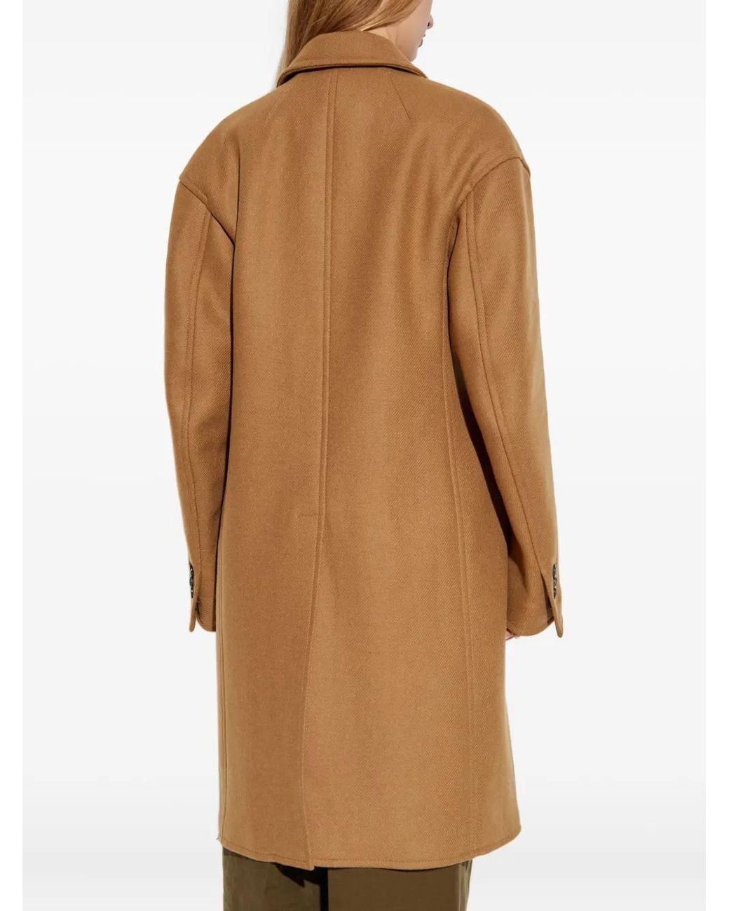 DSquared² Brown Button-Fastening Wool-Blend Coat