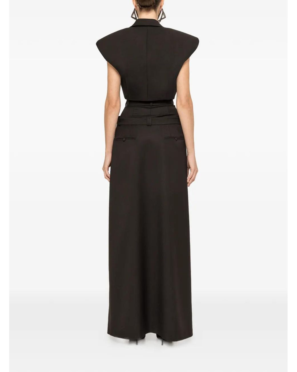 Nissa Black Detachable Skirt Wide-Leg Trousers