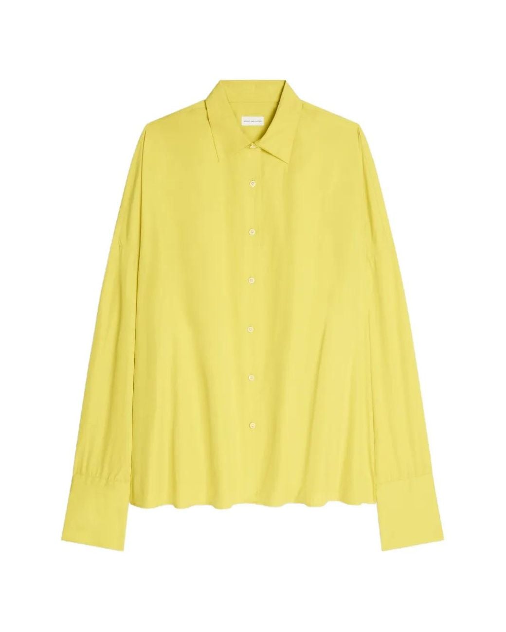 Dries Van Noten Yellow Cotton Cocoon Shirt