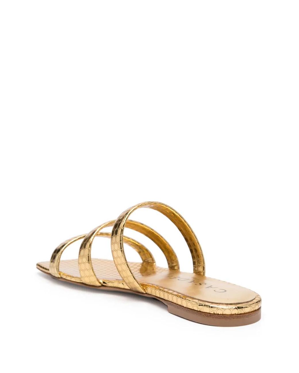Casadei Metallic Atomium Leather Slides