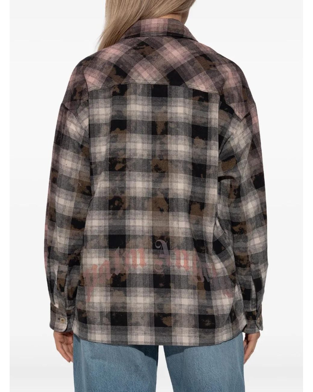 Palm Angels Brown Checked Pattern Shirt