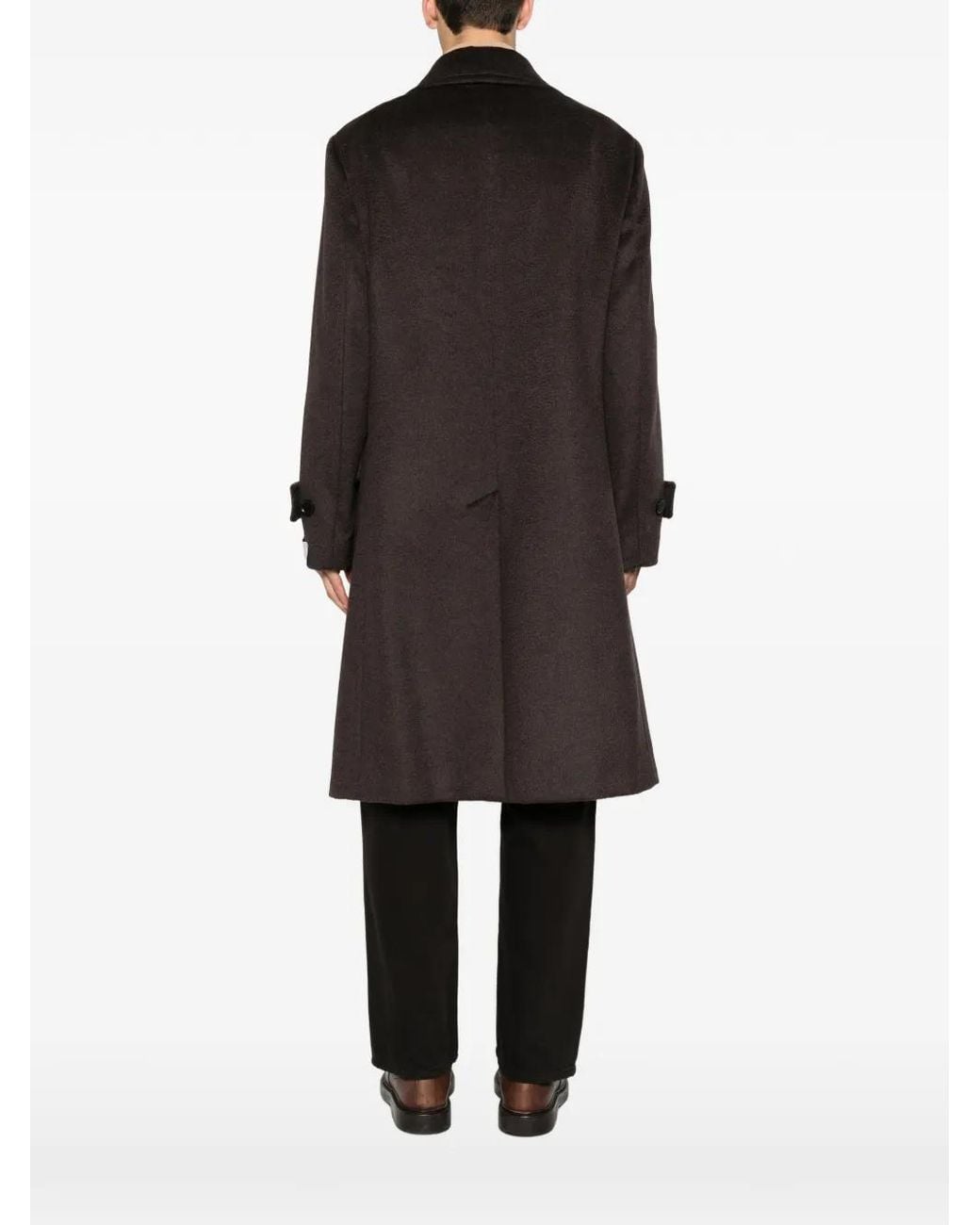Caruso Brown Corsaro Double-Breasted Buttoned Coat for men