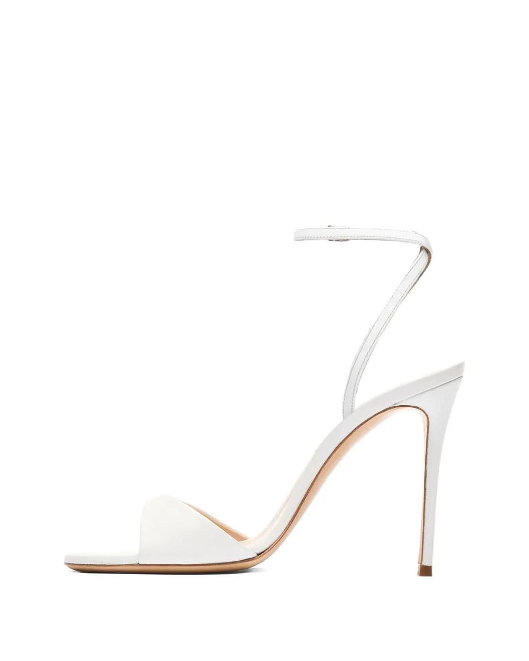 Casadei White 100Mm Leather Heeled Sandals