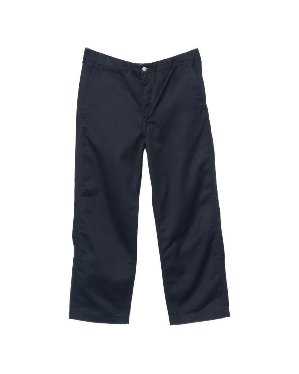 Carhartt Blue Logo-Patch Straight-Leg Trousers for men
